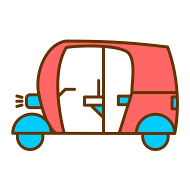 Araba taşıma simgesi. Web için dağıtım kamyonu vektör simgelerinin ana hatları