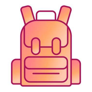 sırt çantası simgesi vektör illüstrasyonu