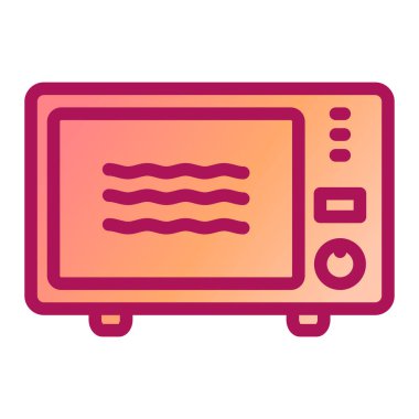 mikrodalga fırın ikonu vektörü. İnce çizgi işareti. izole edilmiş sınır sembolü çizimi