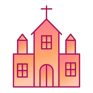 Kiliseye. Web simgesi vektör illüstrasyonu