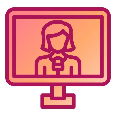 Muhabir. Web simgesi basit illüstrasyon