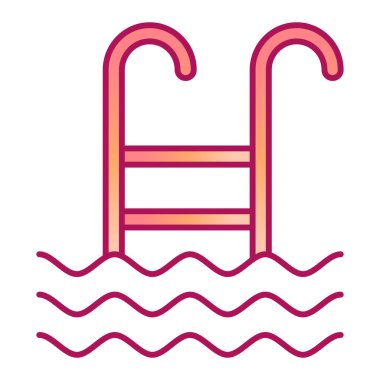 yüzme havuzu ikonu vektör çizimi tasarımı