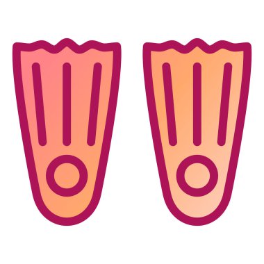 Yüzen yüzgeçler ikon vektörü. İnce çizgi işareti. izole edilmiş sınır sembolü çizimi