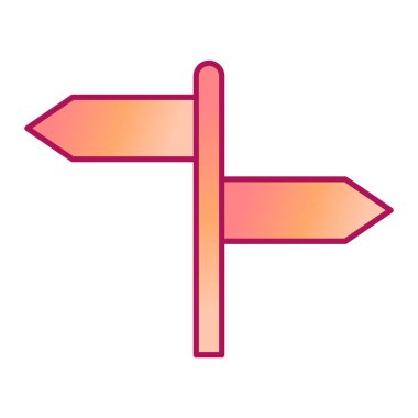 Kırmızı ve beyaz ok simgesinin vektör çizimi