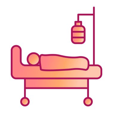 Hastane yatağı ikon vektör illüstrasyonu
