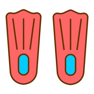 Yüzen yüzgeçler ikon vektörü. Plaj malzemeleri tabelası. izole edilmiş sembol çizimi