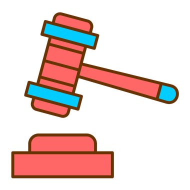 Müzayede çekici ikonu. Web tasarımı için Yargıç Tokmak vektör simgelerinin düz çizimi