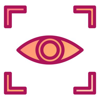 Göz vektör çizgisi simgesi, basit dış hat sembolü, illüstrasyon