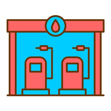 Yağ pompası ikon vektörü. Benzin istasyonu tabelası. renk sembolü çizimi