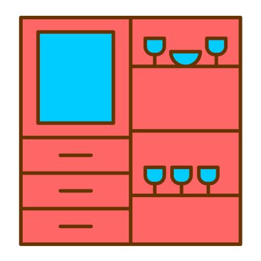 şarap cam ikonu vektör illüstrasyonu