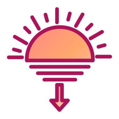 Günbatımı modern simge vektör illüstrasyonu 