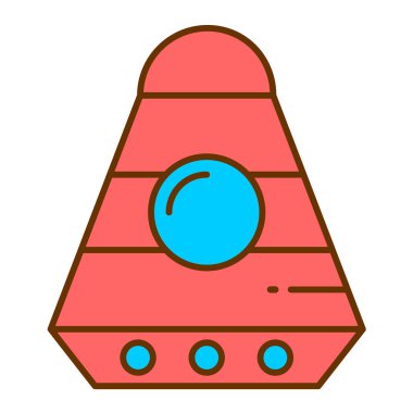 Dondurma ikonu vektörü. Taslak roket işareti. izole edilmiş sınır sembolü çizimi