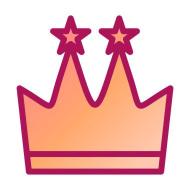 Taç simgesi vektörü. Kraliyet Kralı işareti. izole edilmiş sınır sembolü çizimi