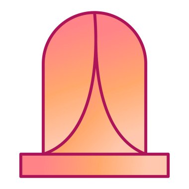 Beyaz arkaplanı olan güzel kırmızı bir çatının çizimi