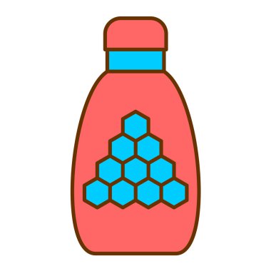 Bal kavanozu ikonu. ağ için bal peteği vektör simgelerinin karikatür çizimi