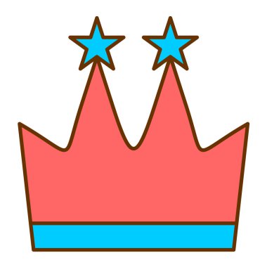 Taç simgesi vektörü. Kraliyet Kralı işareti. izole edilmiş sınır sembolü çizimi