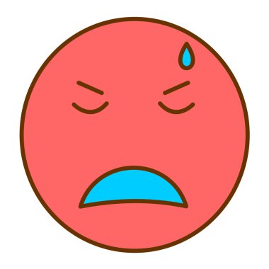 Ağlıyorum. Web simgesi basit illüstrasyon