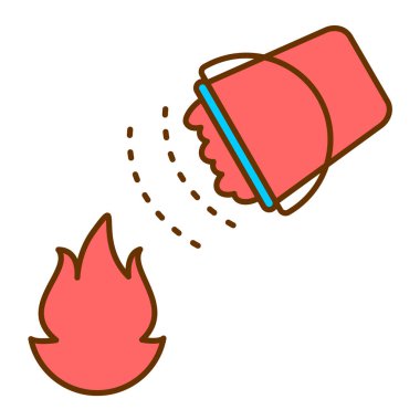 Ateş ikonu. Web için kamp ateşi vektör simgelerinin özet çizimi