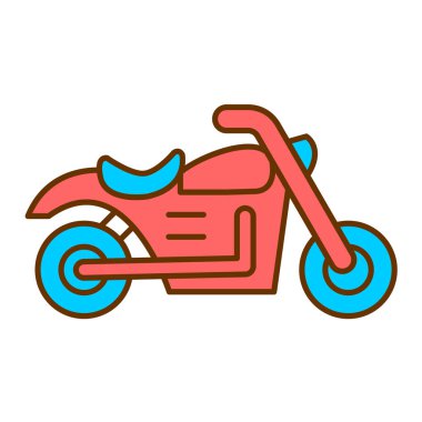 Motosiklet ikonu. Web için bisiklet vektör simgelerinin özet çizimi
