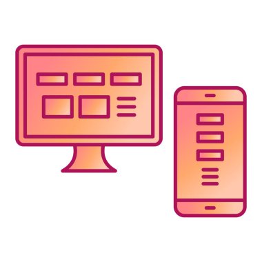 Vektör illüstrasyonu, bilgisayar, akıllı telefon simgesi ögesi arkaplanı