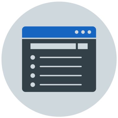 Tarayıcı. Web simgesi basit illüstrasyon