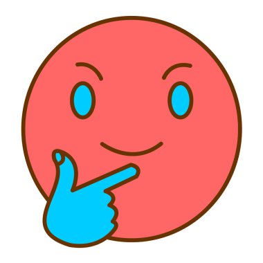  Gülümseme vektör illüstrasyonu ile yüz ifadesi