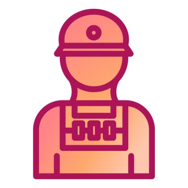 Asker. Web simgesi basit illüstrasyon