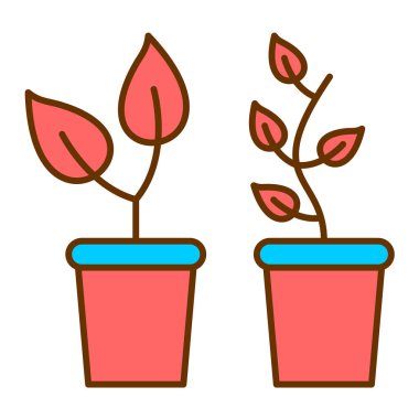 saksı bitkileri vektör çizimi tasarımı