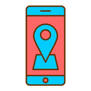 cep telefonu GPS, vektör çizimi