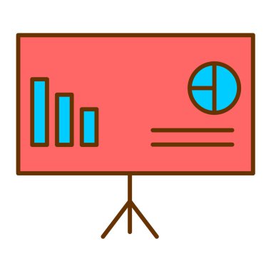 iş sunumu düz vektör simgesi