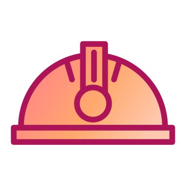 Kask simgesi vektörü. İnce çizgi işareti. İzole edilmiş kontür sembolü gösterimi