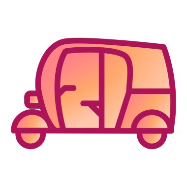 Araba taşıma ikonu vektörü. Minibüs tabelası. izole edilmiş sınır sembolü çizimi