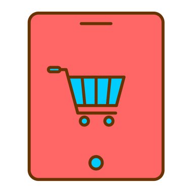 Alışveriş arabası simgesi, vektör illüstrasyonu