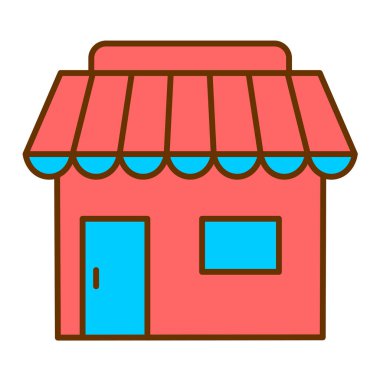 Mağaza. Web simgesi vektör illüstrasyonu
