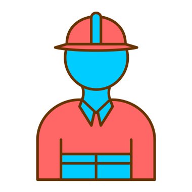 Web ve mobil uygulama tasarımınız için beyaz arkaplanda izole edilmiş yapı simgesi vektörü, işçi avatar logosu kavramı