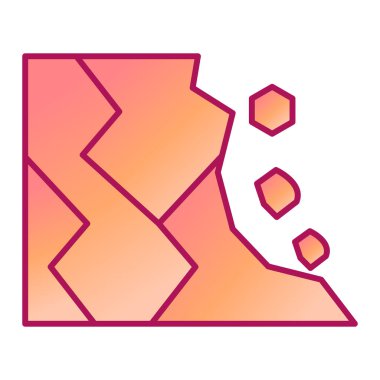 Dağdan düşen kayaların vektör çizimi