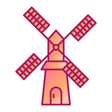 Yel değirmeni ikonu vektör illüstrasyonu