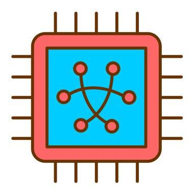 İşlemci. Web simgesi basit illüstrasyon