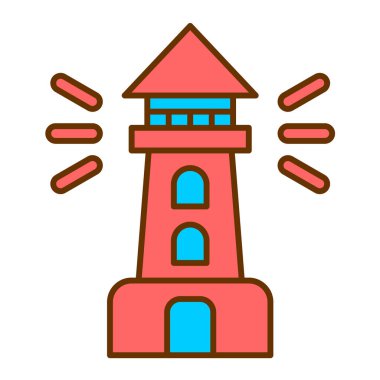 deniz feneri ikonu vektör illüstrasyonu