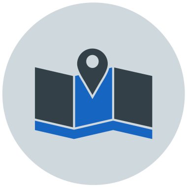 Harita. Web simgesi basit illüstrasyon