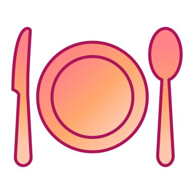 kaşık ve çatal simgesi vektör illüstrasyon grafik tasarımı