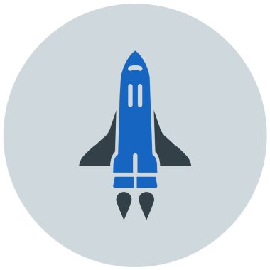 Roket. Web simgesi basit illüstrasyon