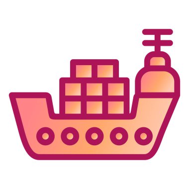 Gemi. Web simgesi basit illüstrasyon