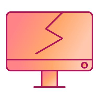Bilgisayar monitörü simgesi. vektör illüstrasyonu