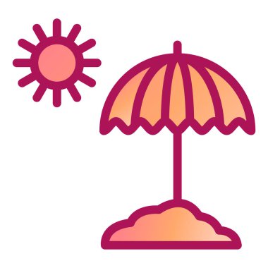 şemsiye simgesi vektör illüstrasyonu