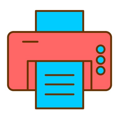 Yazıcı. Web simgesi basit illüstrasyon