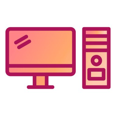 Bilgisayar ekranı ikon vektörü. İnce çizgi işareti. izole edilmiş sınır sembolü çizimi