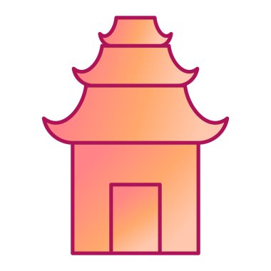 Renkli bir bina simgesinin vektör illüstrasyonu