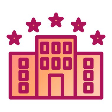 Otelde. Web simgesi basit illüstrasyon