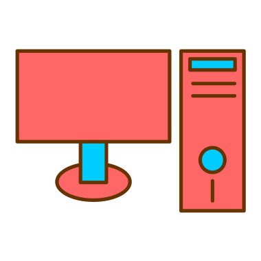bilgisayar monitörü ikon vektör illüstrasyonu